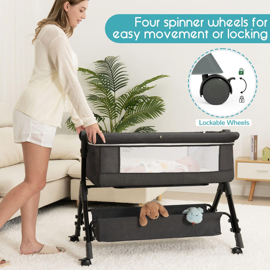 BCOL 3 in 1 Baby Bassinet with Wheels & Mosquito Net