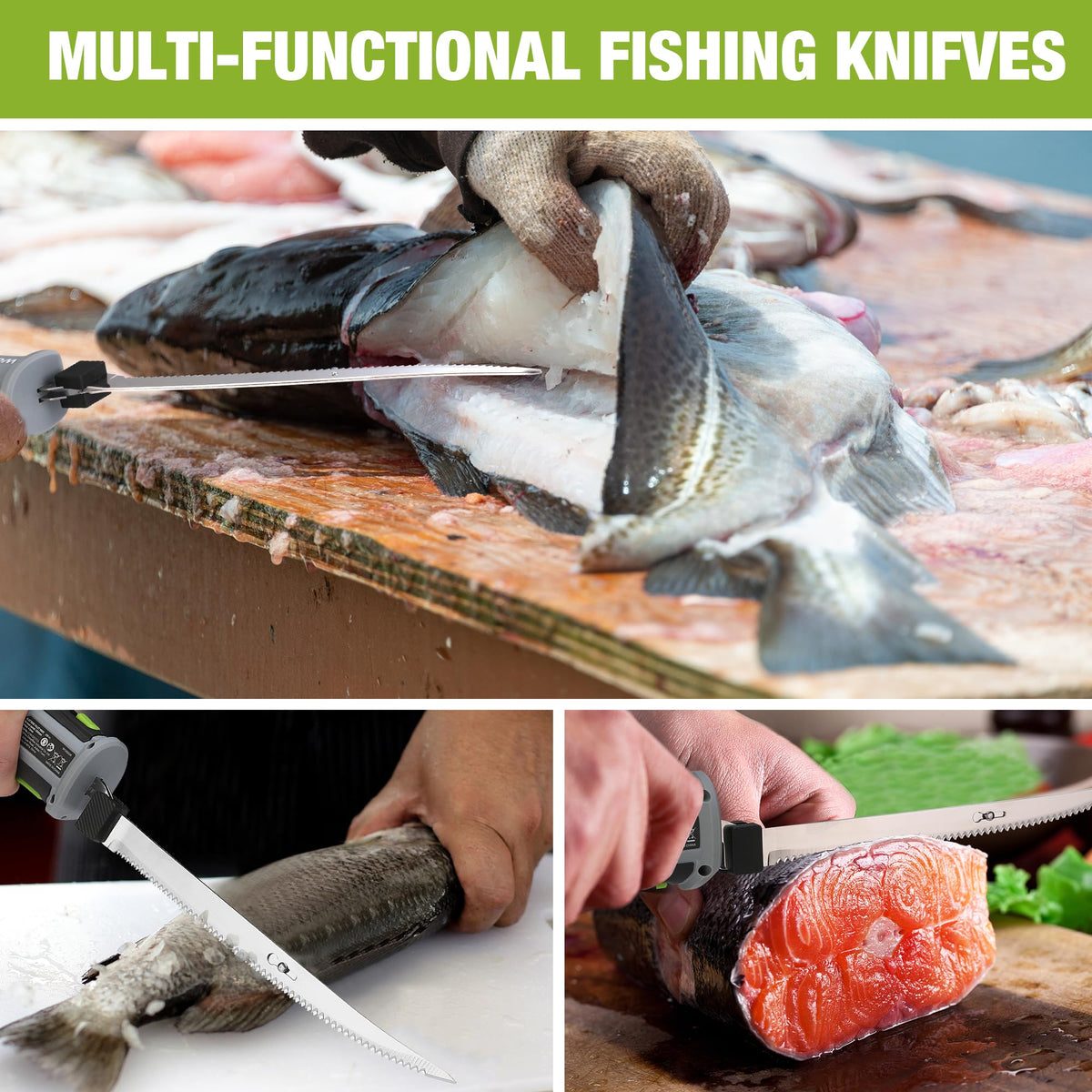 WORKPRO 12V Cordless Electric Fillet Knife with Blades