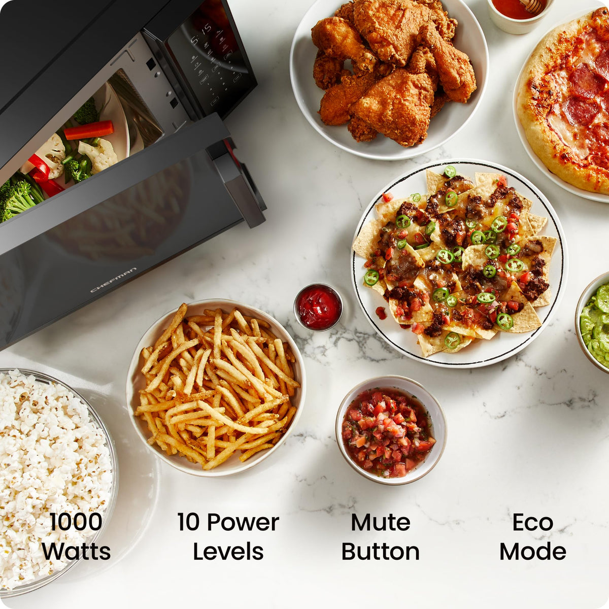 CHEFMAN Countertop Microwave Oven 1.1 Cu. Ft., 1000 Watts