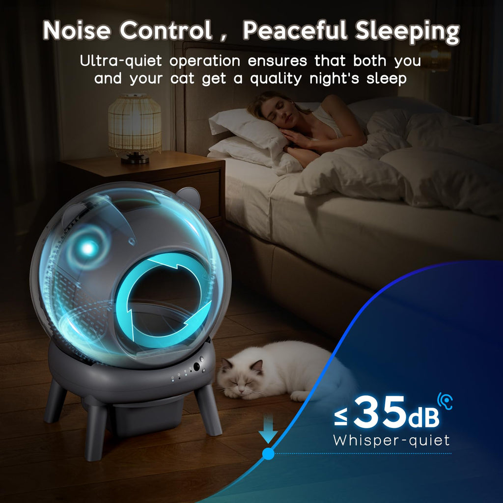 VIVIRATA Automatic Litter Box with App Control for Cats
