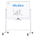 MAXTEK Rolling Whiteboard 48x36 Double-Sided Magnetic Board