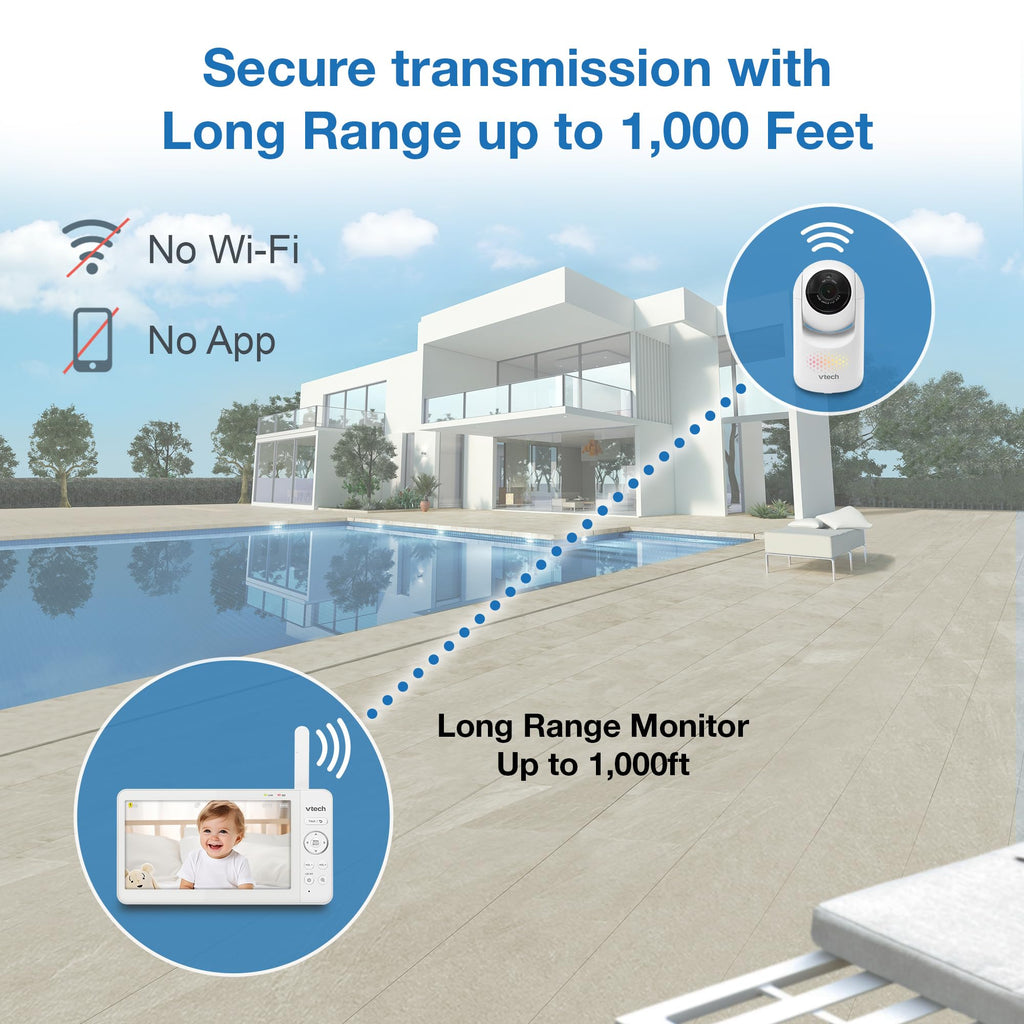 VTECH 7" Baby Monitor with IPS Screen & Pan Tilt Zoom