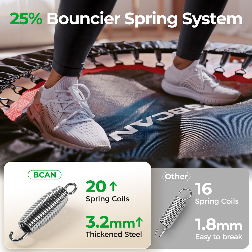 BCAN SP2 Mini Trampoline - 330/440lbs Adjustable Fitness