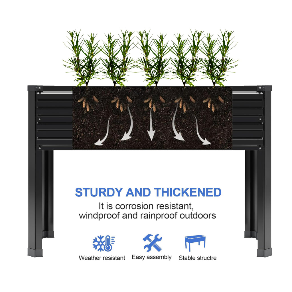 DIIYIV 2PCS Galvanized Elevated Garden Bed with Legs