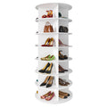 SPACEAID 7 Tier Rotating Shoe Rack Tower - White Carousel Storage