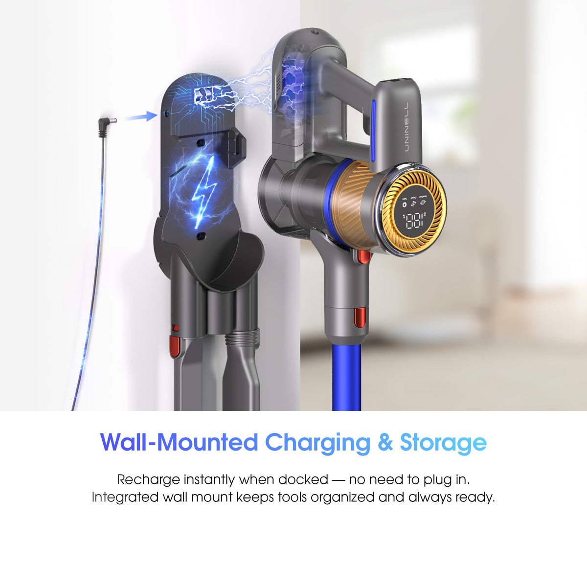 UNINELL HOME Cordless Vacuum Cleaner - 450W, 60 Min Runtime, Lightweight