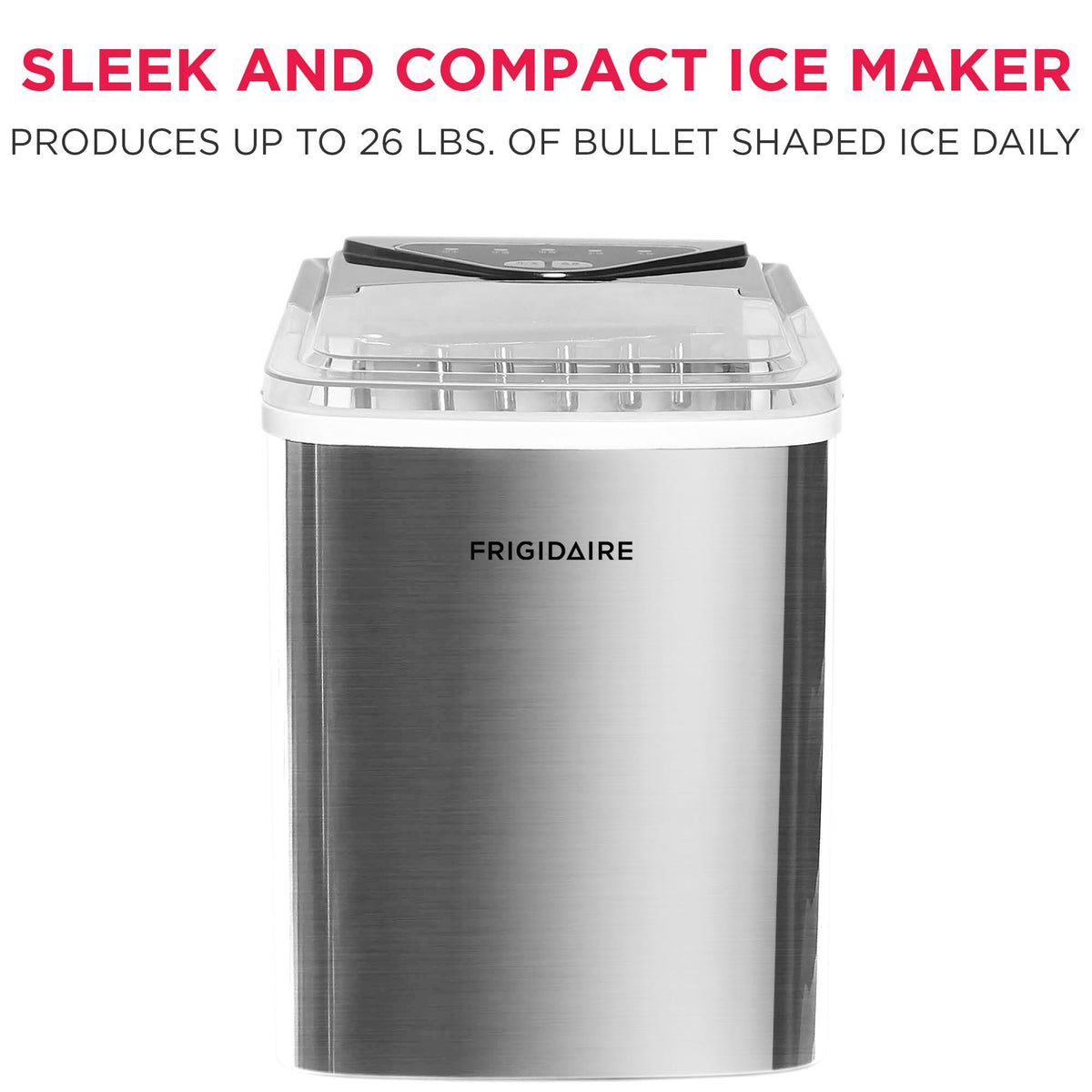 FRIGIDAIRE EFIC123-SS Countertop Ice Maker, 26 lbs Daily Output