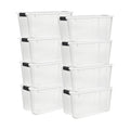 STERILITE 8-Pack 70 Quart Latching Storage Bins - Clear Plastic