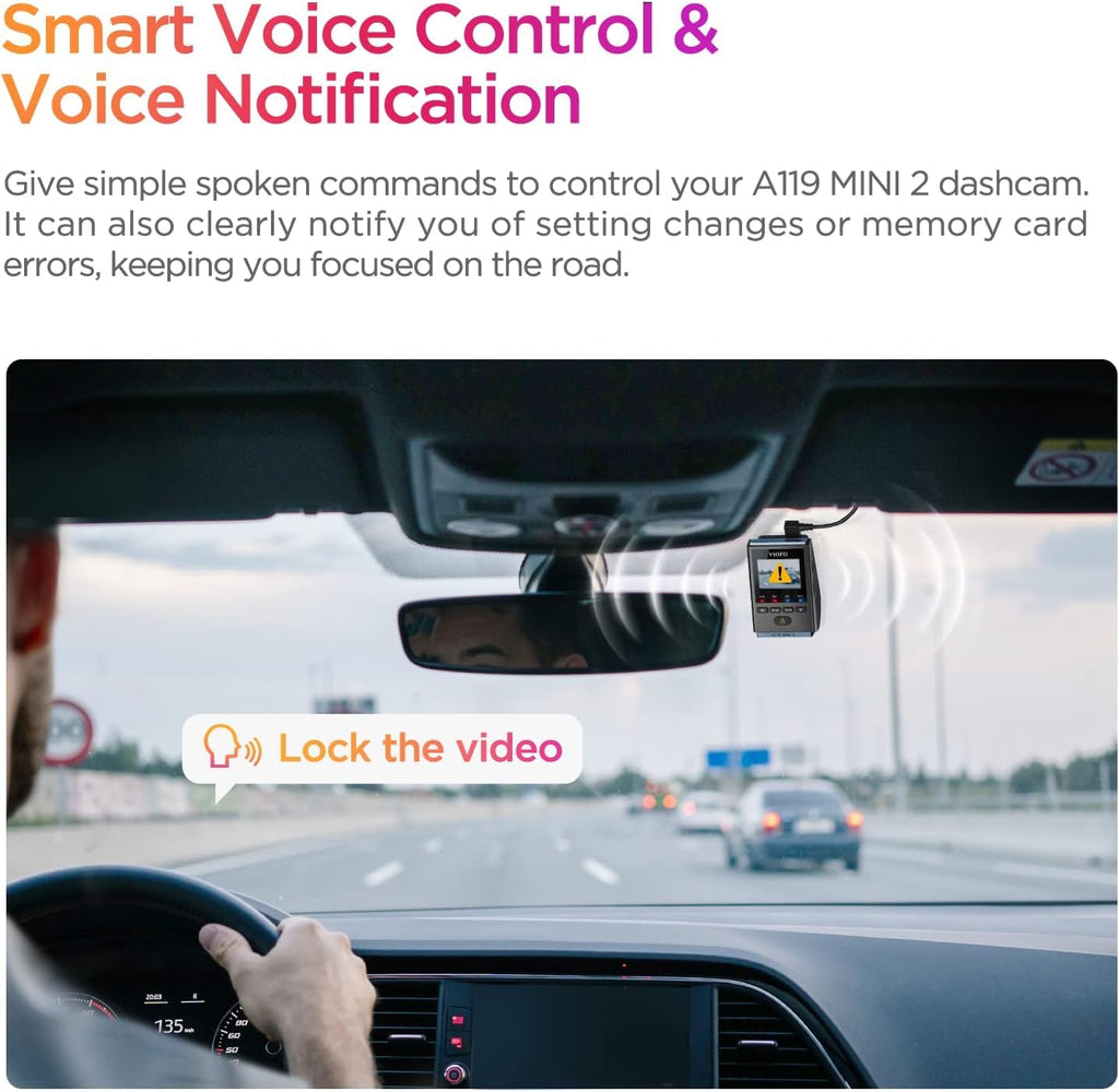 VIOFO Dash Cam A119 Mini 2 - 2K 60fps, GPS, Night Vision