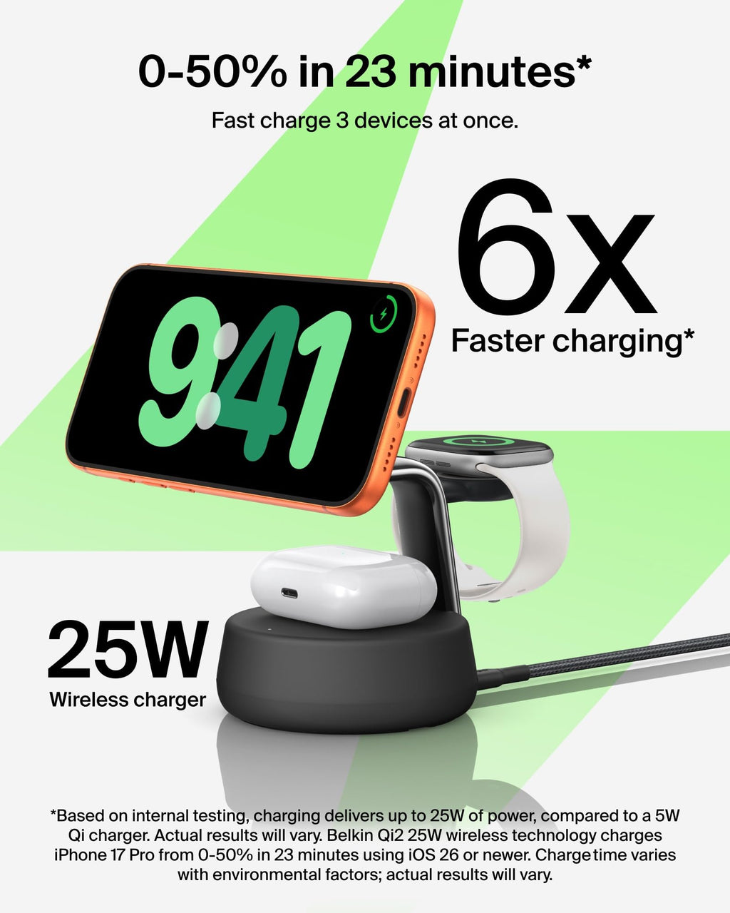 BELKIN MagSafe 3-in-1 Charger Station with Cooling Fan