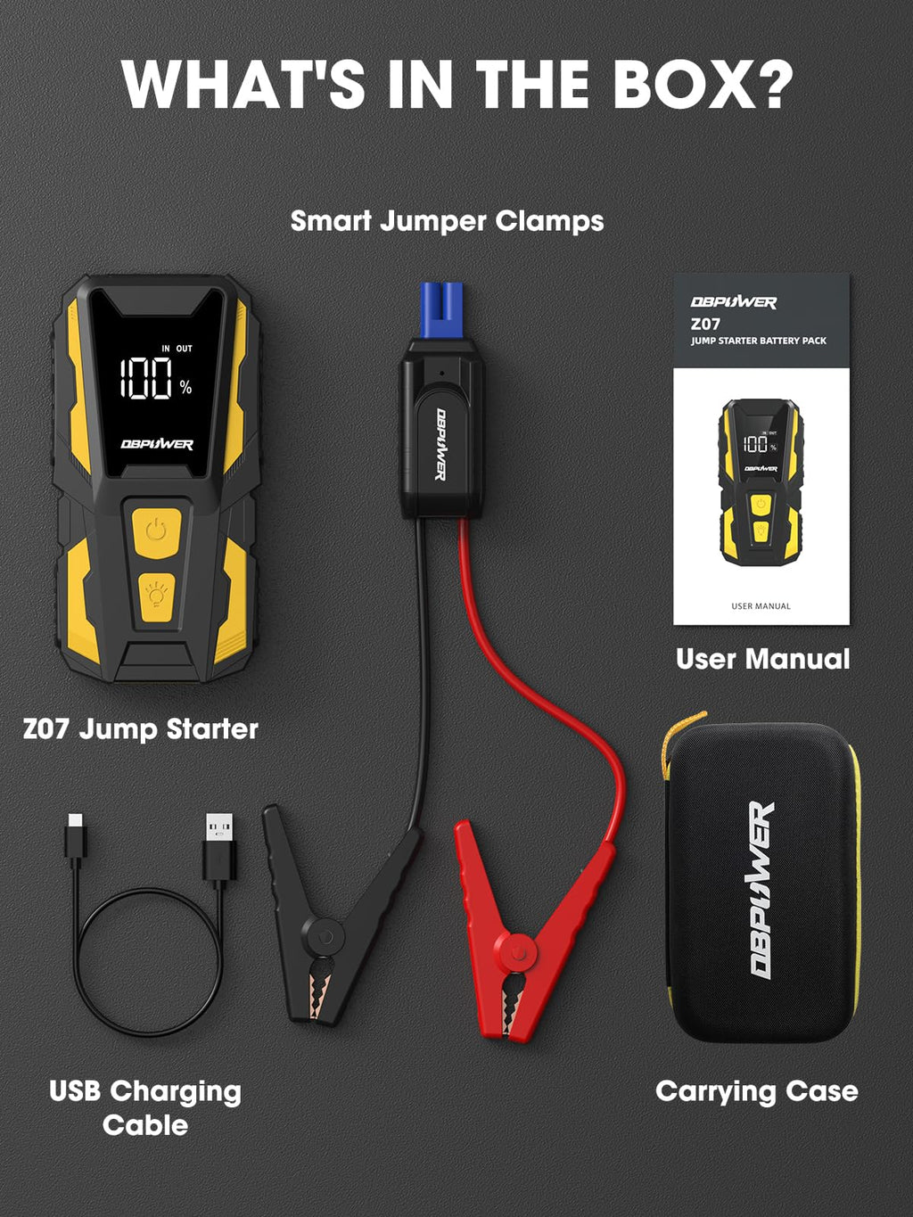 DBPOWER 5000A Jump Starter - 74Wh Portable Battery Pack