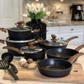 KITCHEN ACADEMY Induction Cookware Set - 12 Piece Nonstick Pan Set