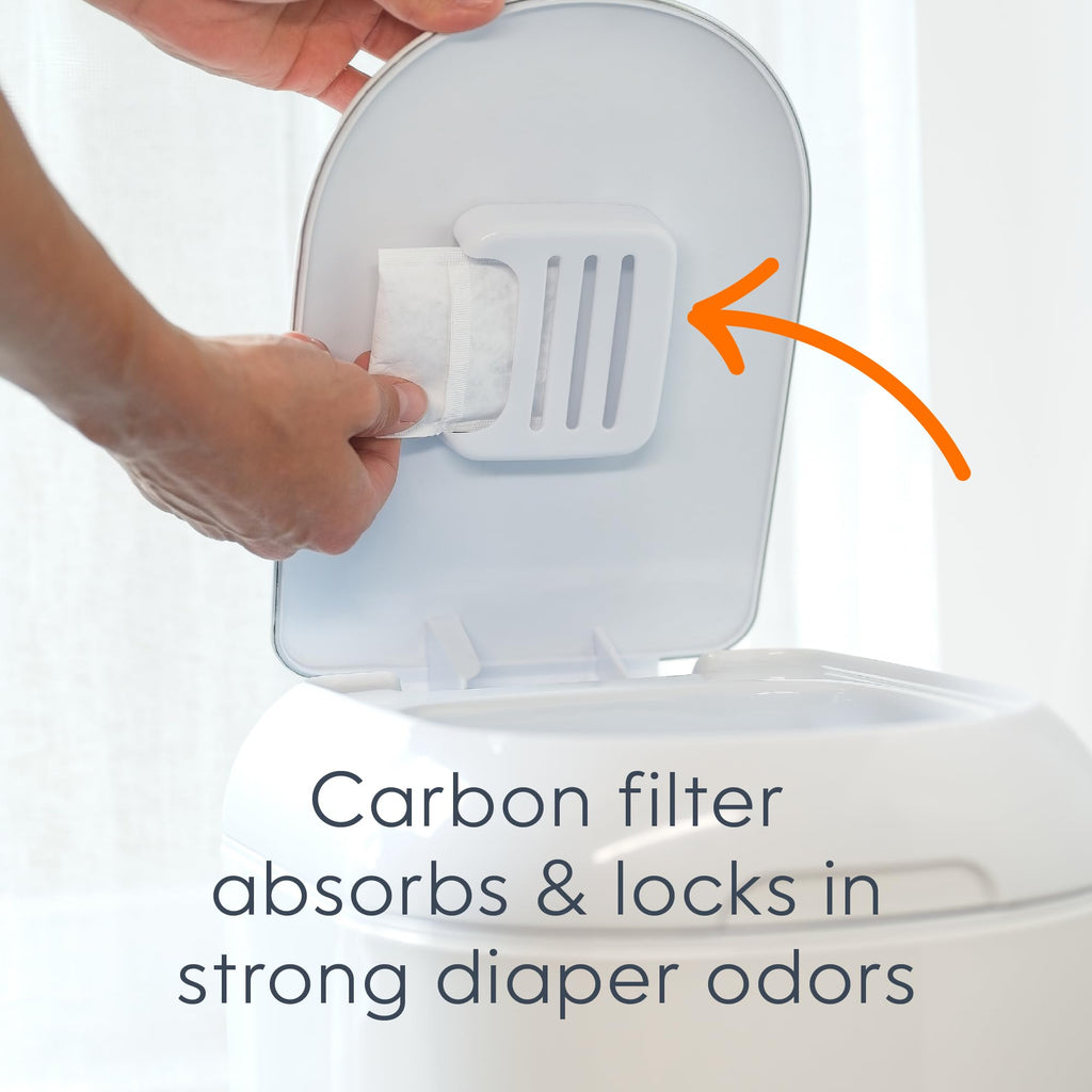 DIAPER GENIE Platinum Diaper Pail Gift Set | Hands-Free Odor Control