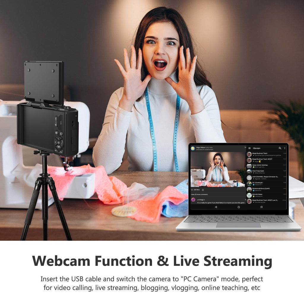 VJIANGER 4K Digital Camera, 64MP Vlogging Cam with 18X Zoom