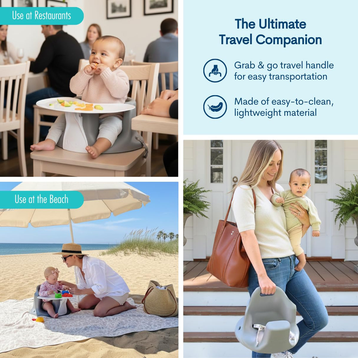 UPSEAT Original Ergonomic Baby Floor & Booster Seat with Tray
