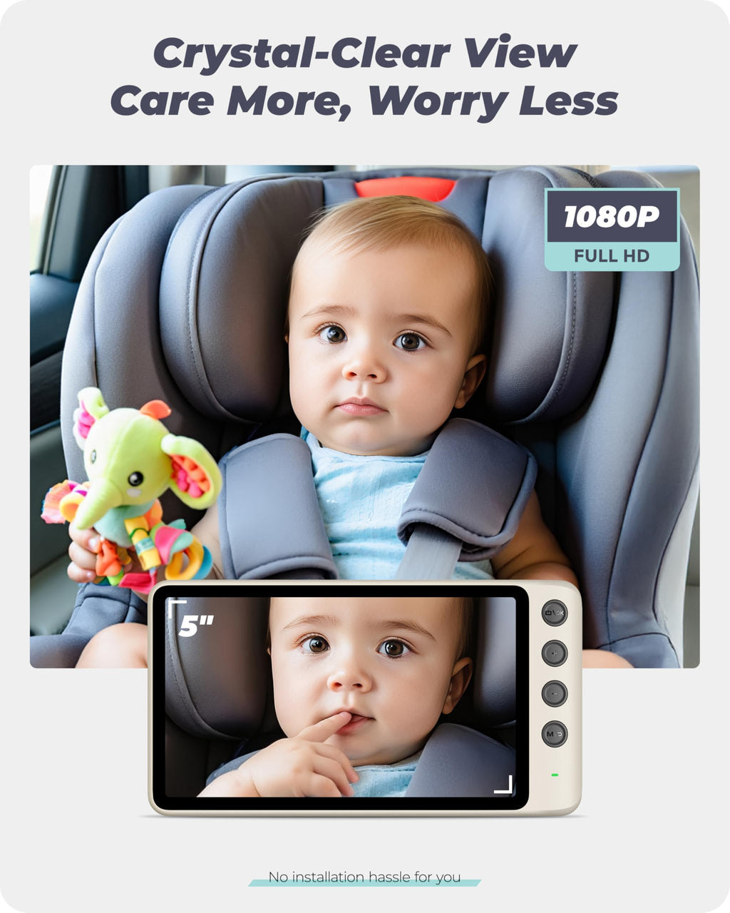 WEMOH Magnetic Double Car Camera With 5" 1080P Monitor
