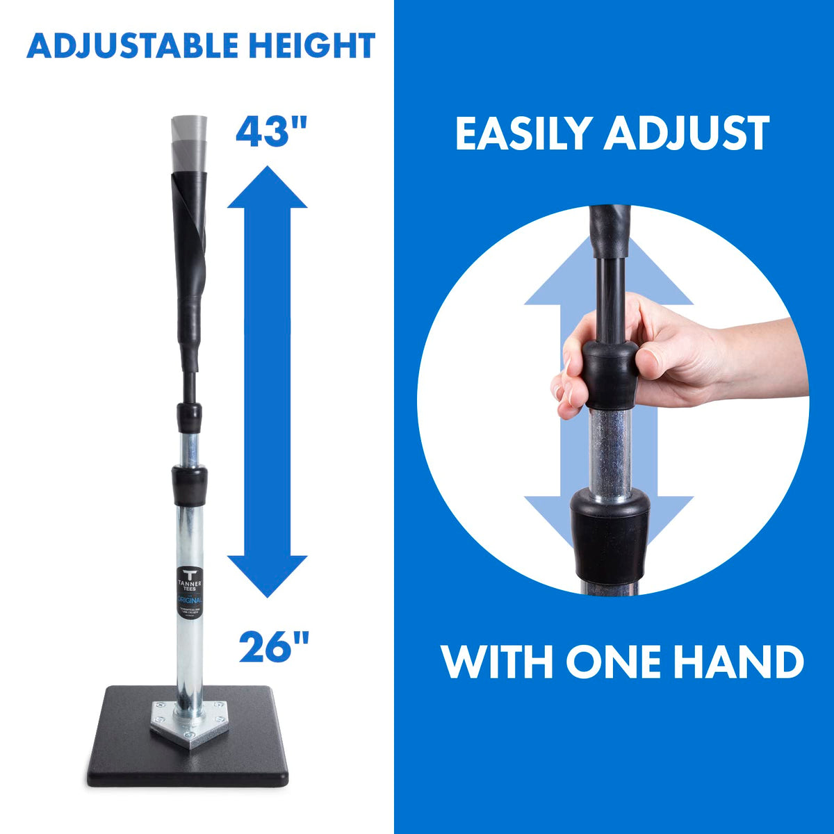 TANNER Tanner Tee Adjustable Batting Tee for Baseball & Softball