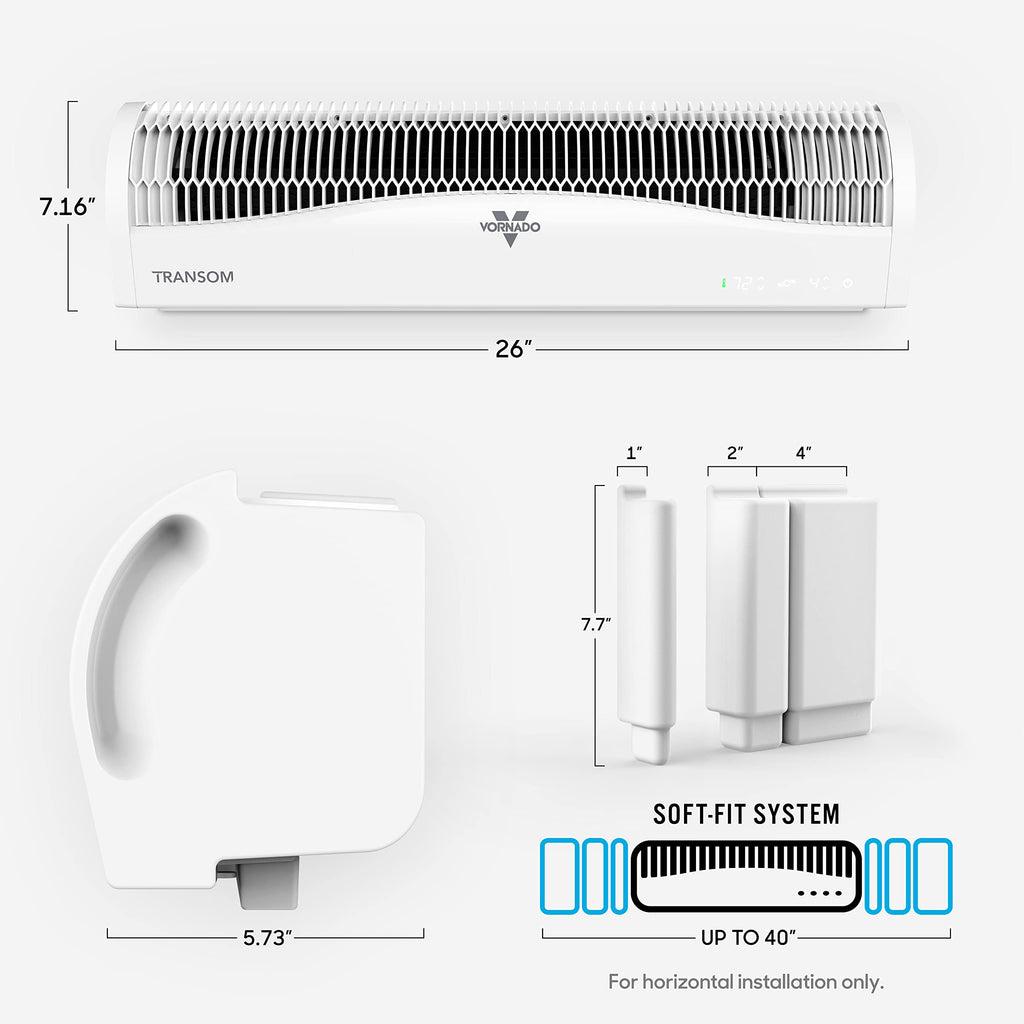 VORNADO TRANSOM Window Fan - 4 Speeds, Remote Control, Reversible