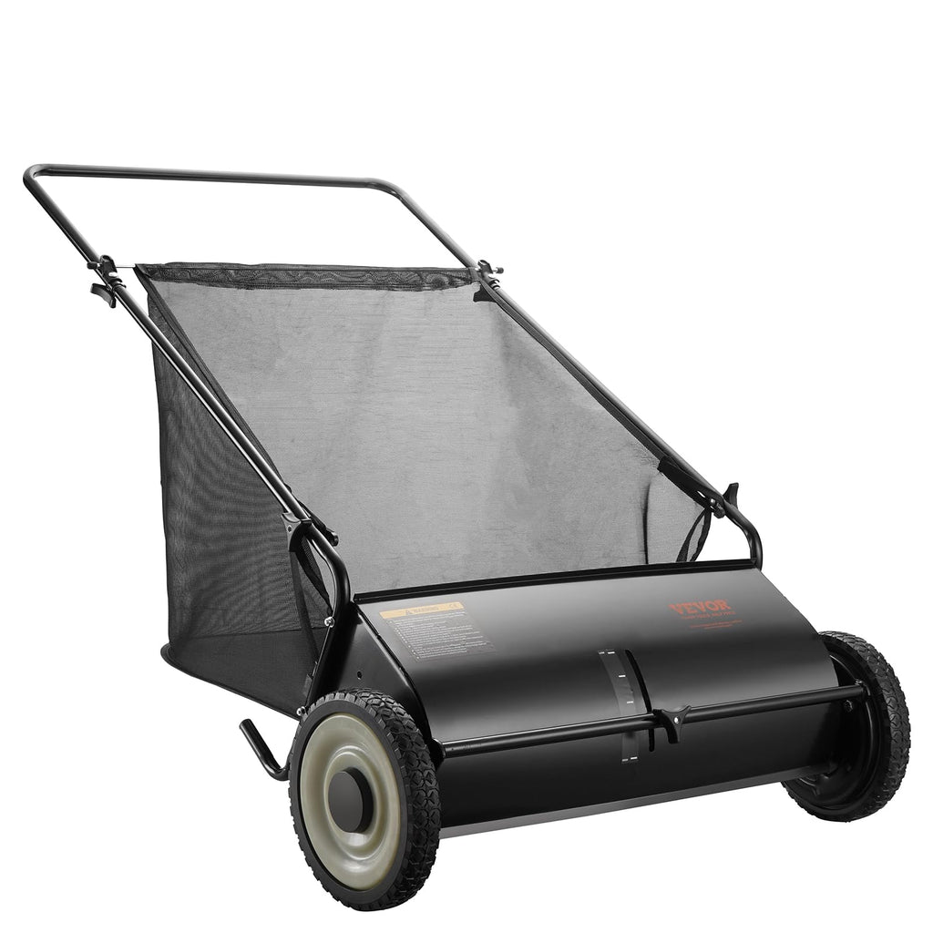VEVOR Push Lawn Sweeper - 26 Inch Grass & Leaf Collector