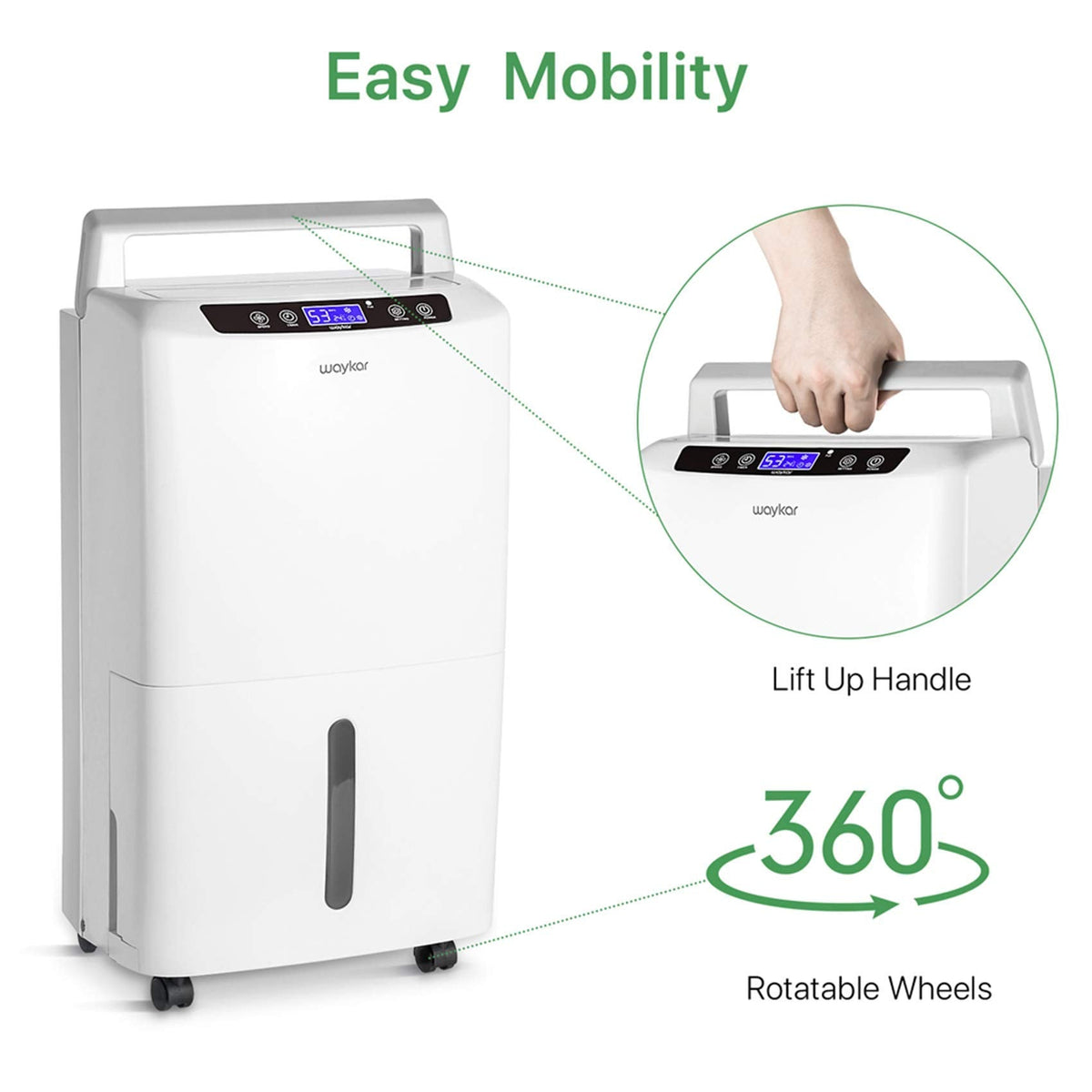WAYKAR 34 Pints Energy Star Dehumidifier for 2,000 Sq. Ft.