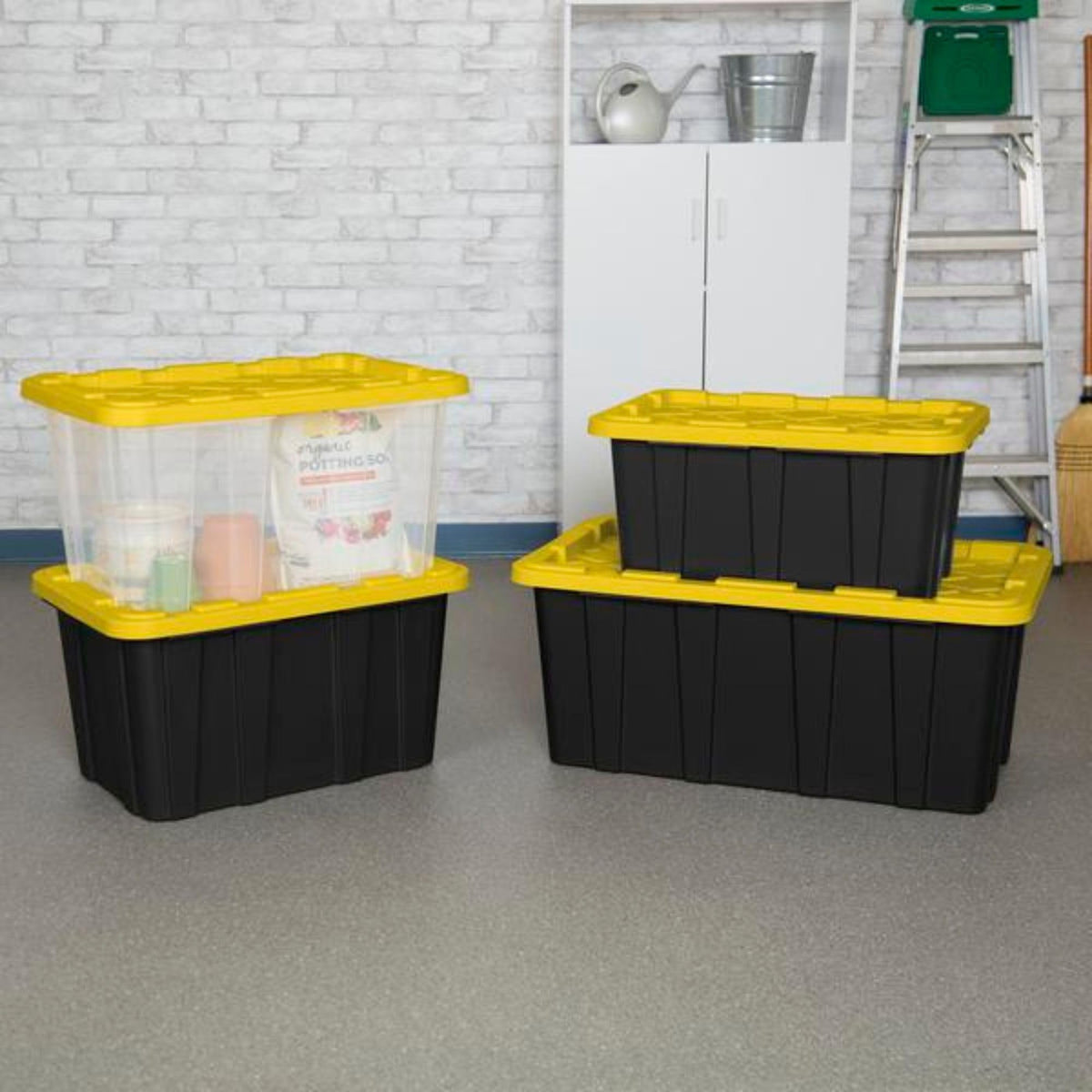 STERILITE 27 Gallon Heavy-Duty Storage Tote - 4-Pack Bins