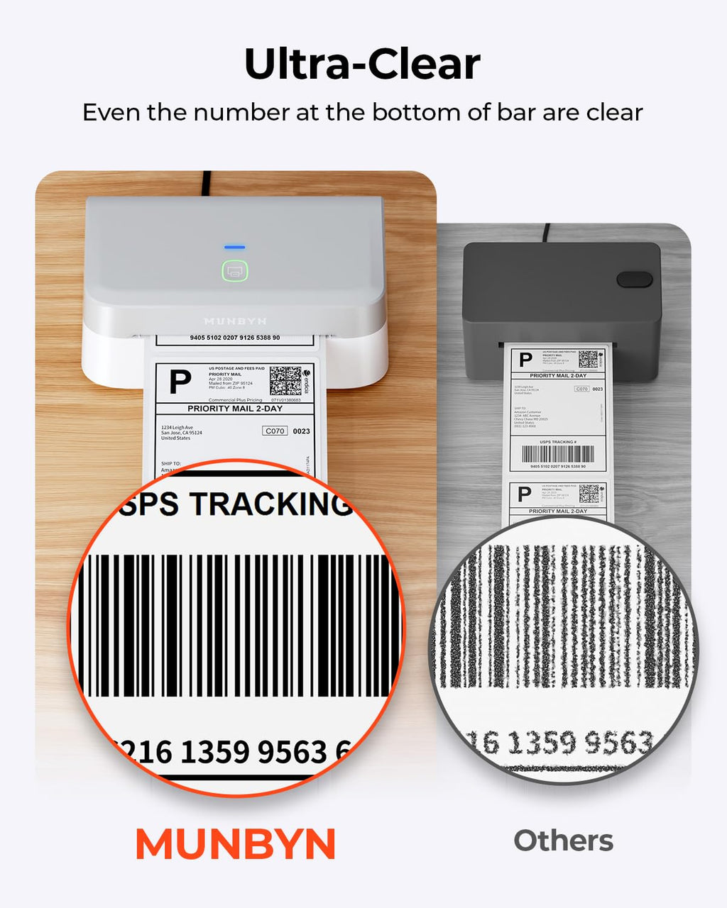 MUNBYN Bluetooth Thermal Label Printer RW403B - 4x6 Wireless