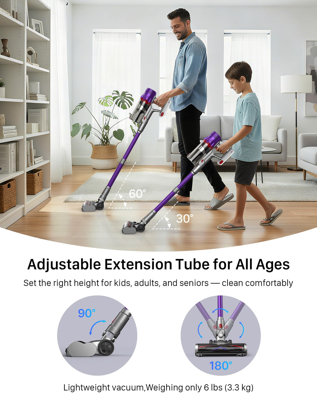 IXLION Cordless Vacuum Cleaner - Powerful, Lightweight HEPA Stick