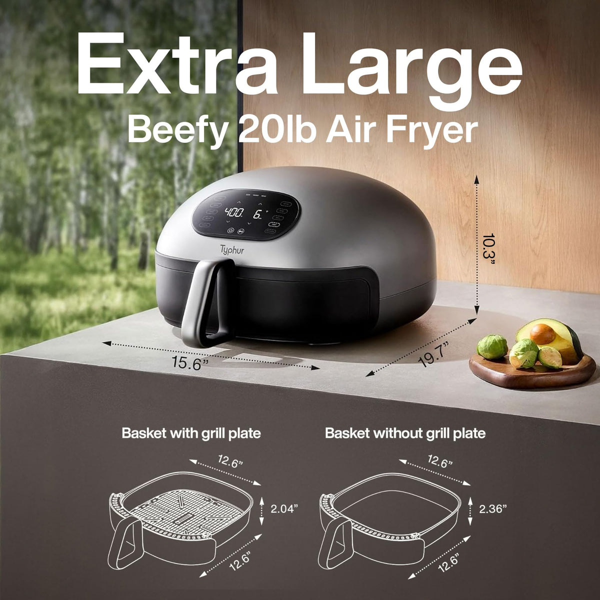 TYPHUR Dome 2 AI Smart Air Fryer - Large Digital Fryer