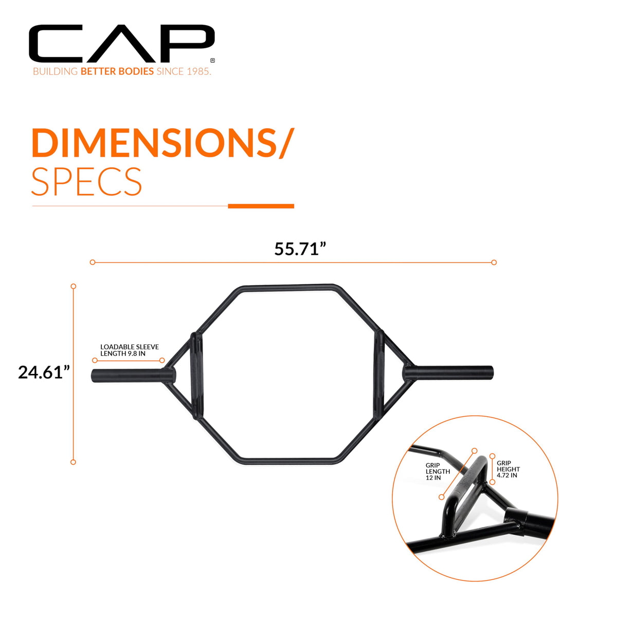 CAP BARBELL Olympic Trap Bar with Multiple Grip Options