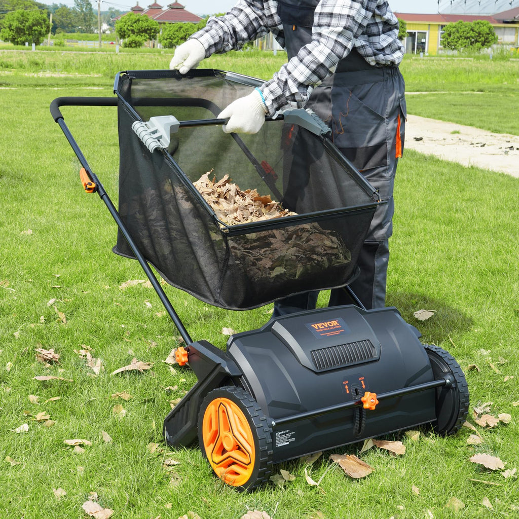 VEVOR Push Lawn Sweeper - 21" Heavy Duty Grass Collector