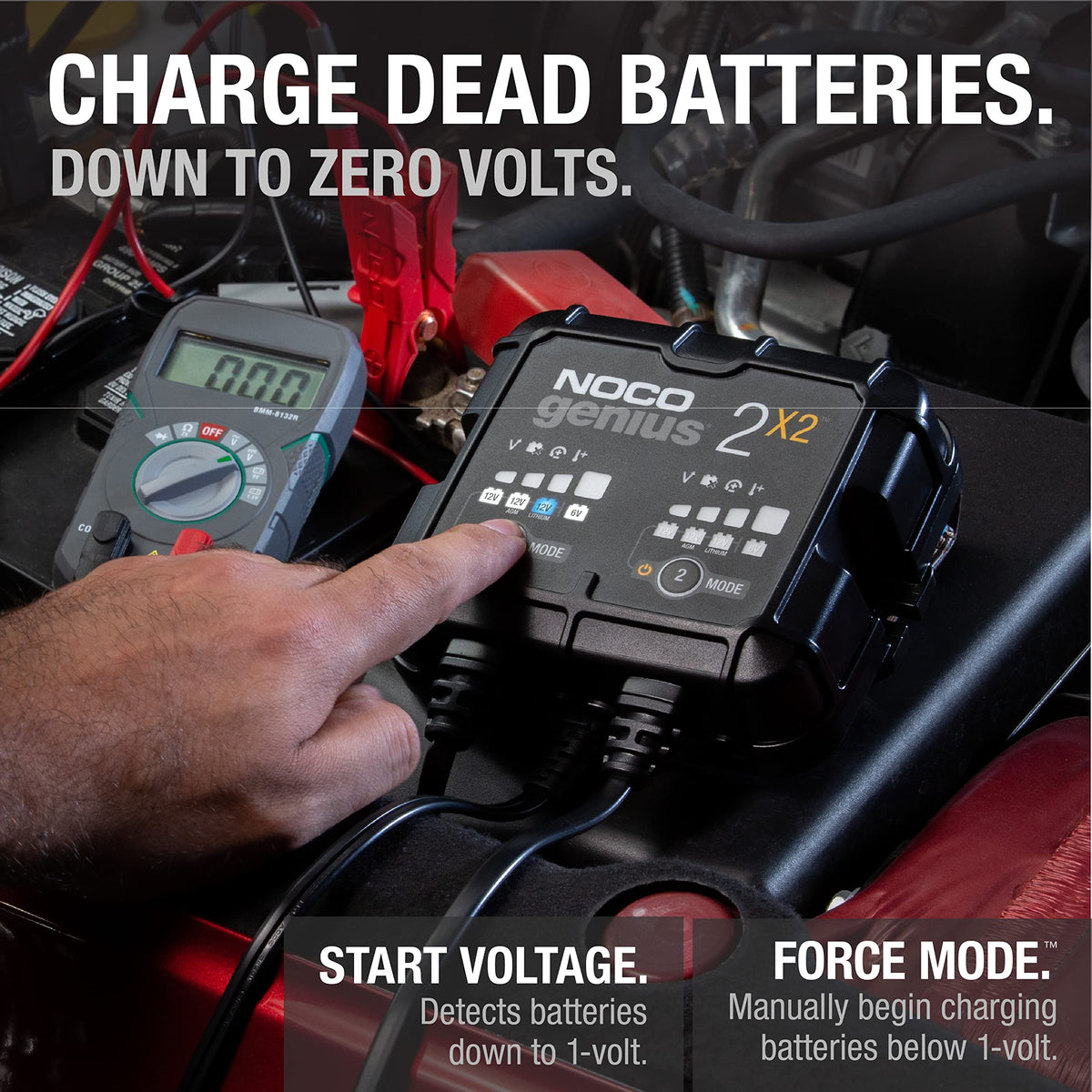 NOCO GENIUS2X2 Smart Battery Charger 6V/12V 2A/Bank