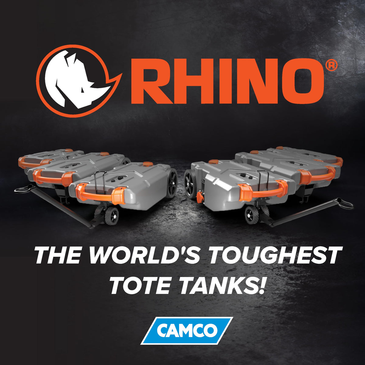 CAMCO Rhino 21-Gallon RV Portable Waste Tank with Accessories