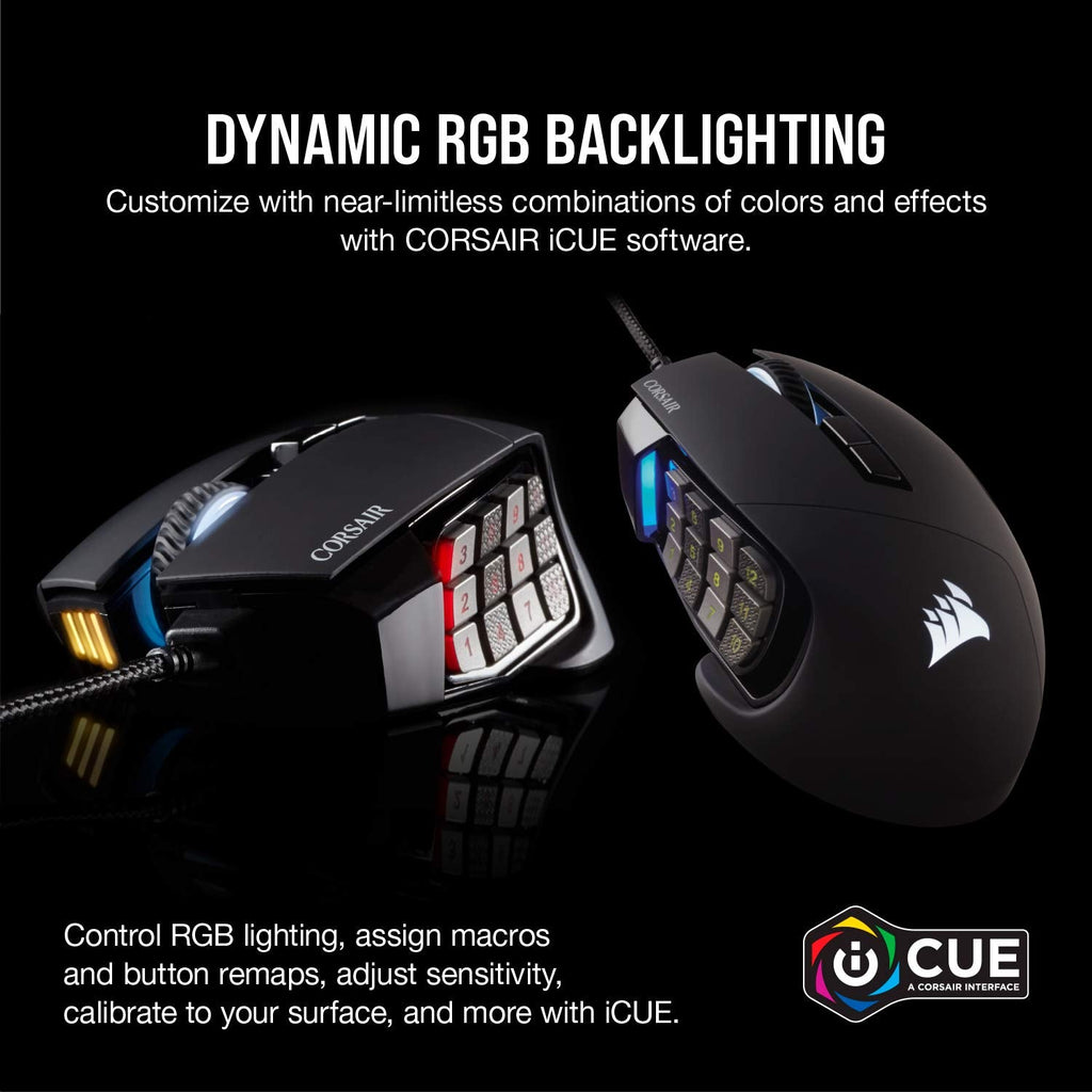 CORSAIR Scimitar RGB Elite Wired Gaming Mouse - 18,000 DPI