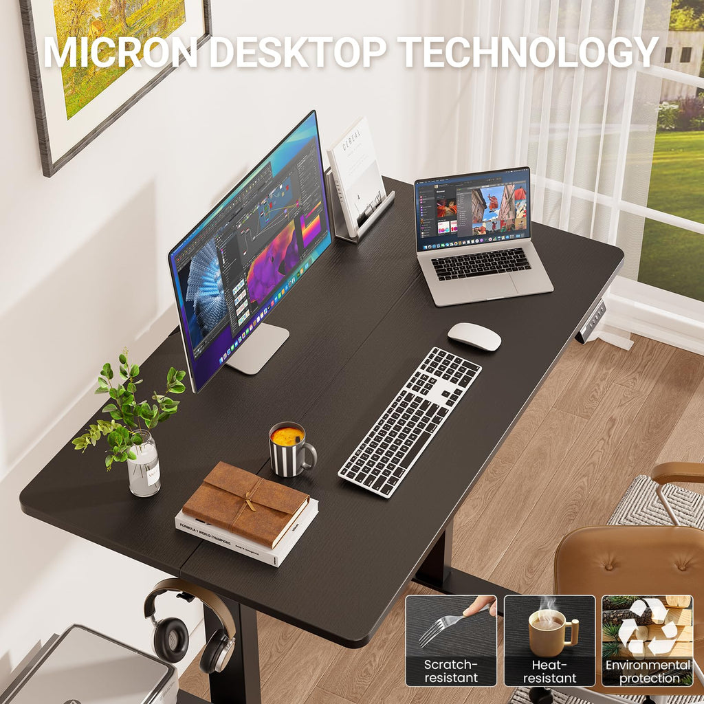 VEKEN 47.2" Adjustable Height Standing Desk - Modern Office Table