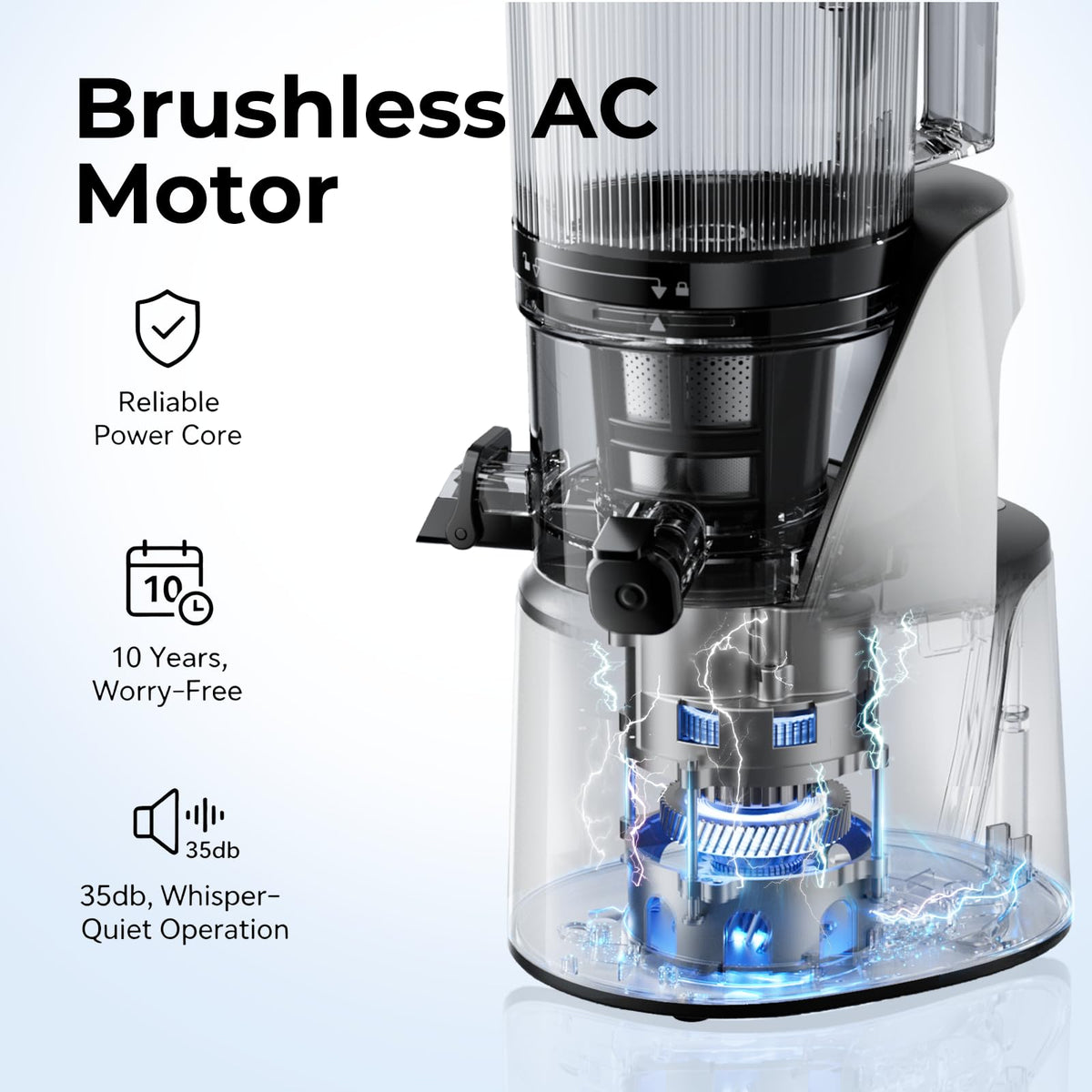 EANORUUS 3-in-1 Cold Press Juicer with 100oz Capacity