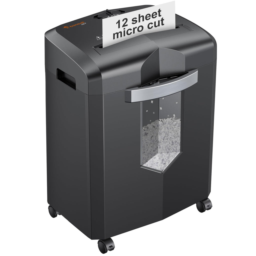 BONSAII 12-Sheet Micro Cut Shredder with Jam-Proof System