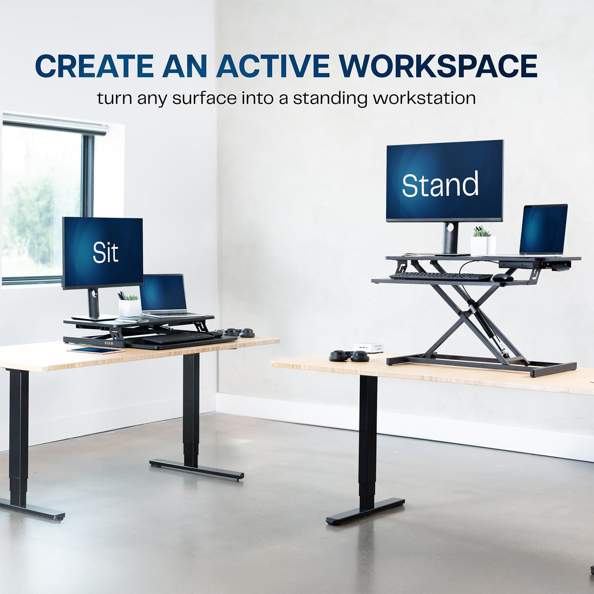 VIVO Height Adjustable Stand Up Desk Converter 32"