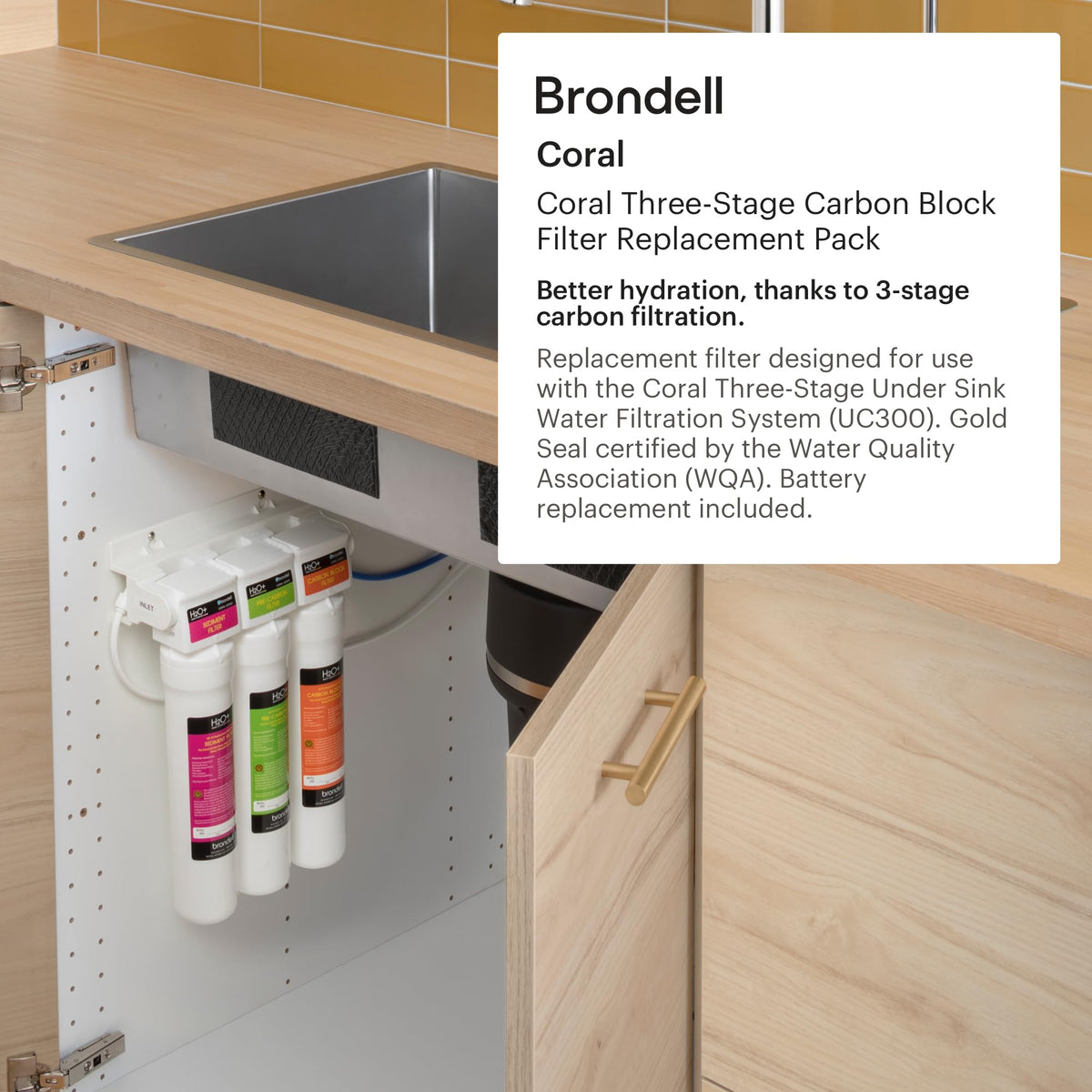 BRONDELL H2O Coral UC300 Three-Stage Water Filtration System