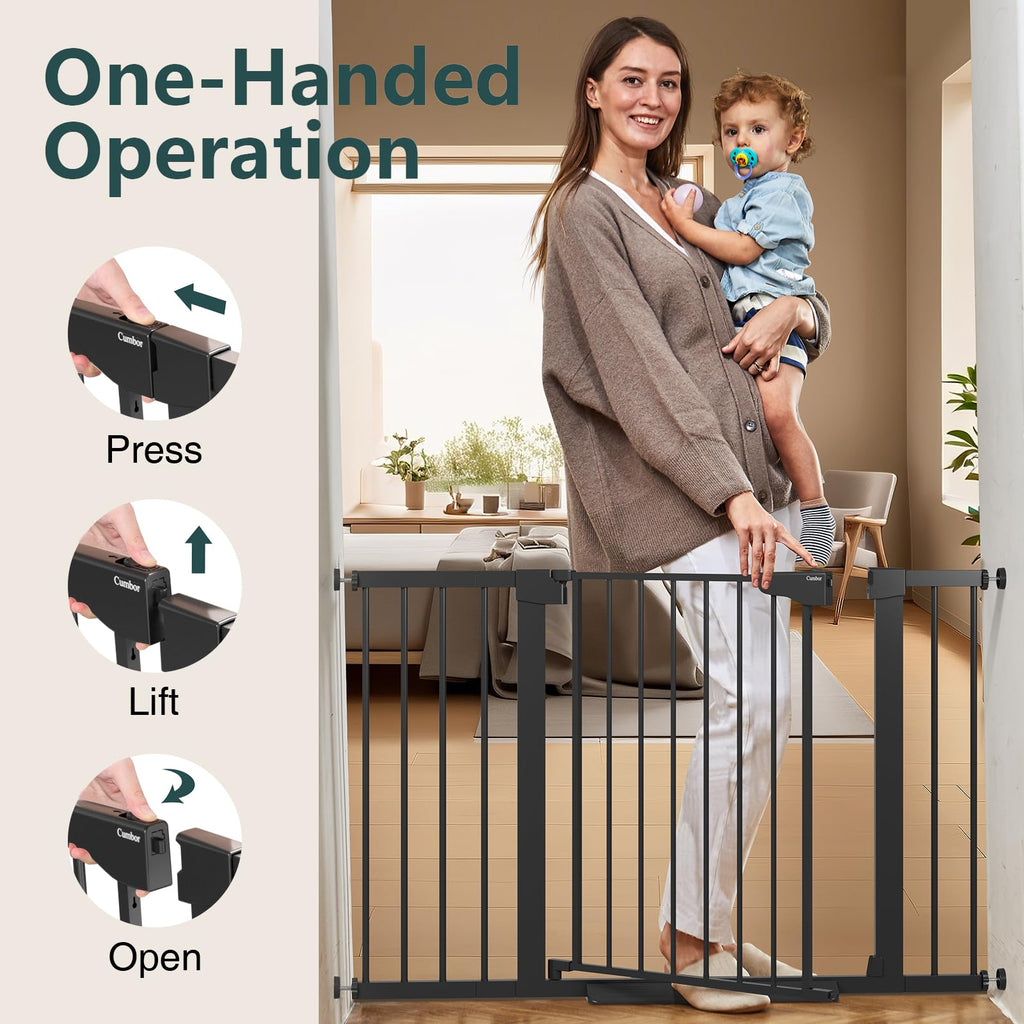 CUMBOR 29.7-48" Baby Gate for Stairs and Doorways