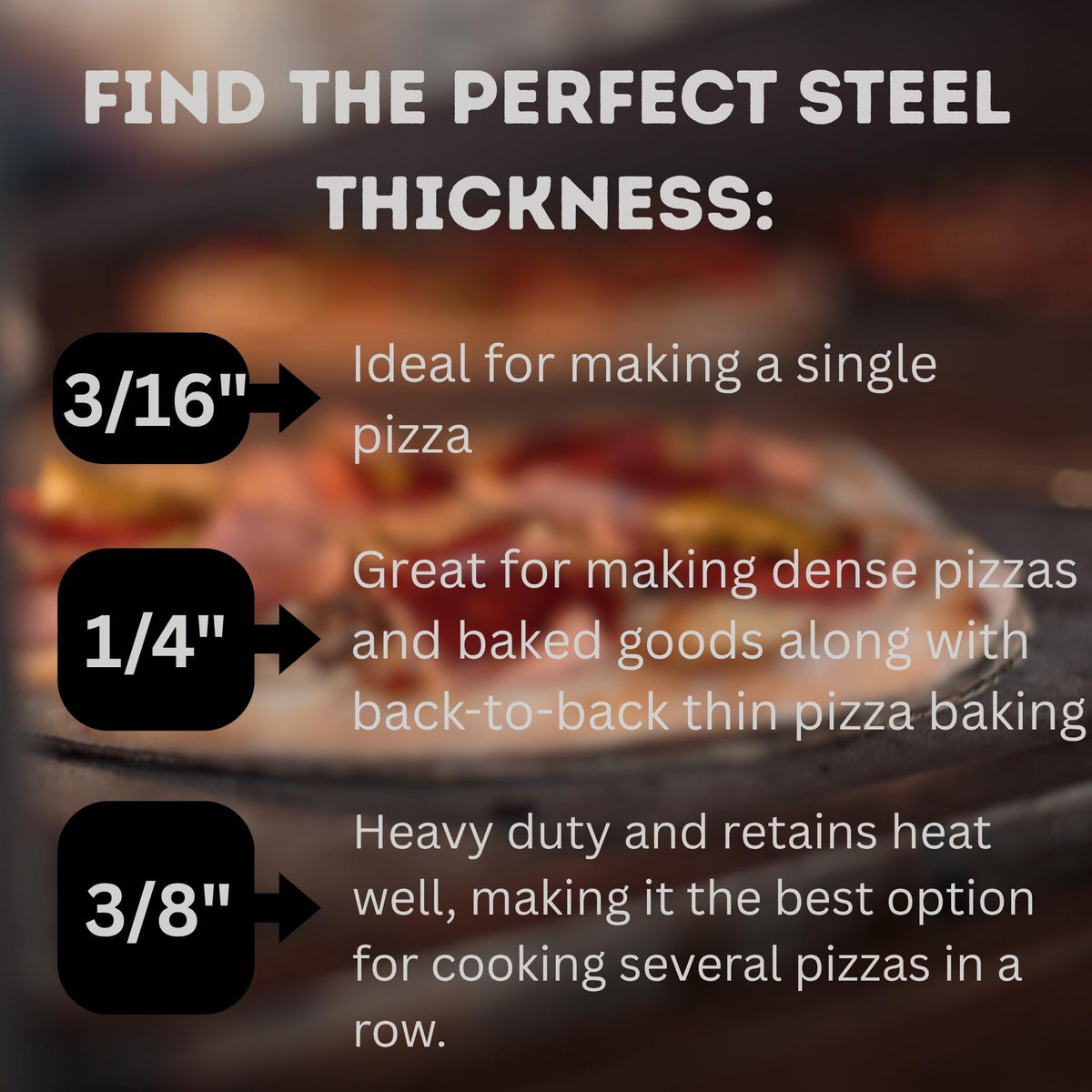 THERMICHEF 16" Pizza Steel - 3/8" Thick Cooking Steel