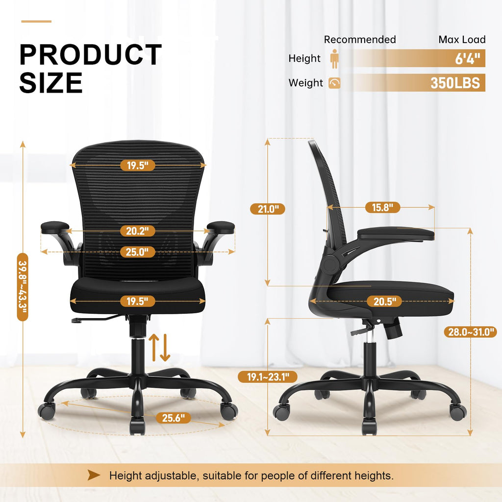 SYNORLA Ergonomic Office Chair - High Back Mesh, 330LBS Capacity
