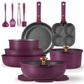 CAROTE 21pcs Nonstick Cookware Set with Removable Handle