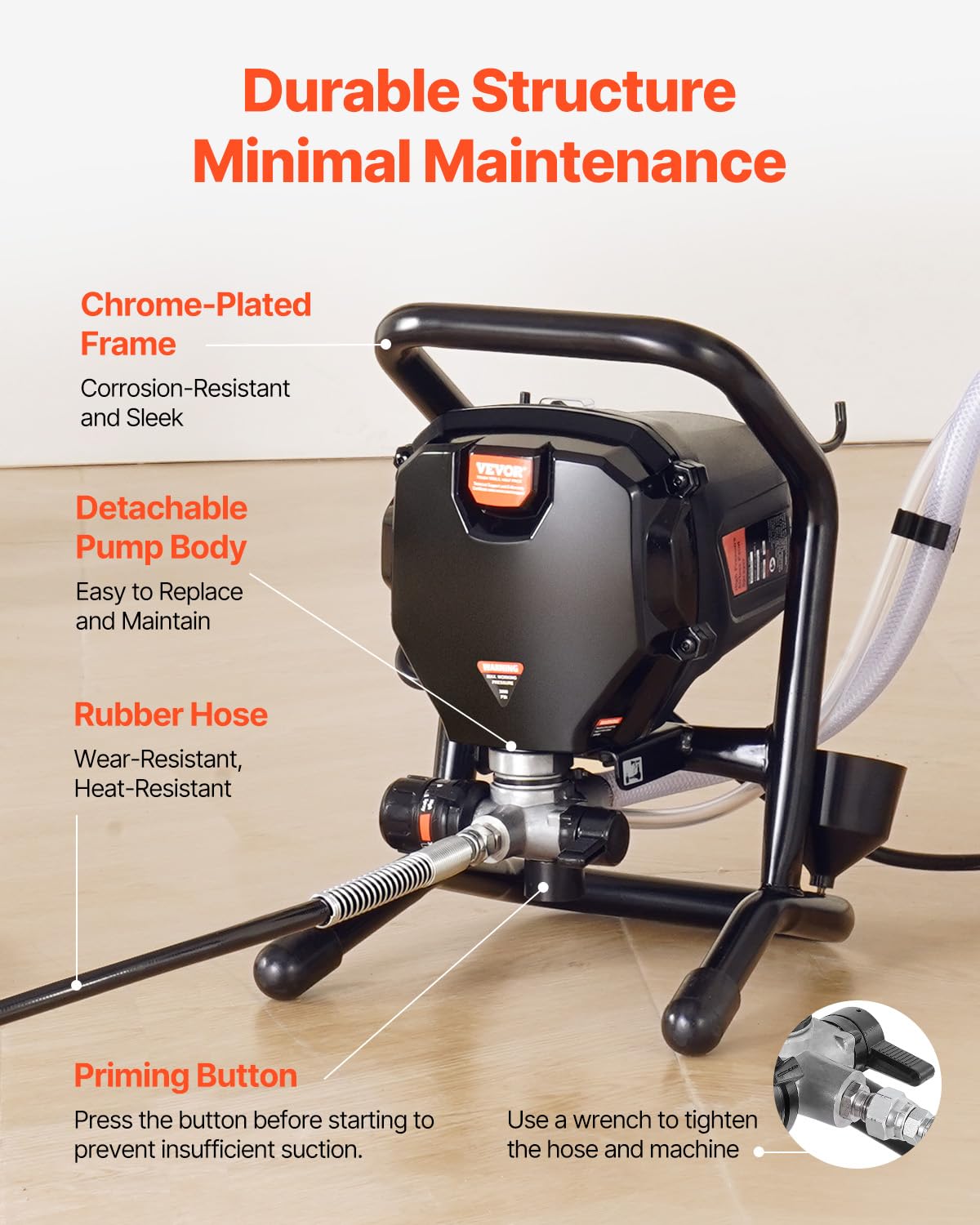 VEVOR 750W Electric Airless Paint Sprayer - 3000PSI