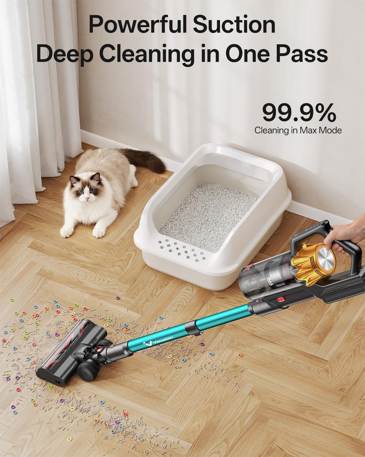 VACUSION Cordless Vacuum Cleaner 650W 55KPa 60Mins Battery