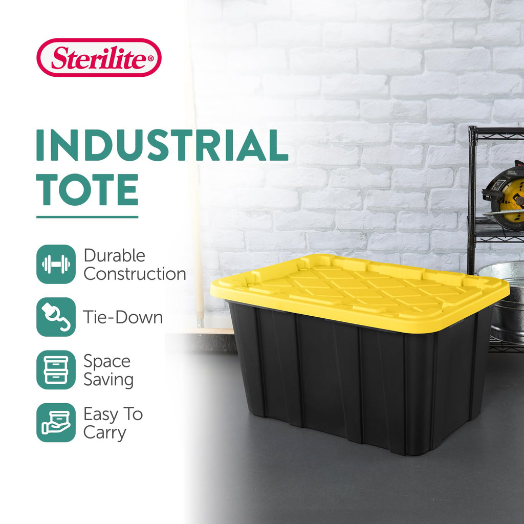 STERILITE 27 Gallon Heavy-Duty Storage Tote - 4-Pack Bins
