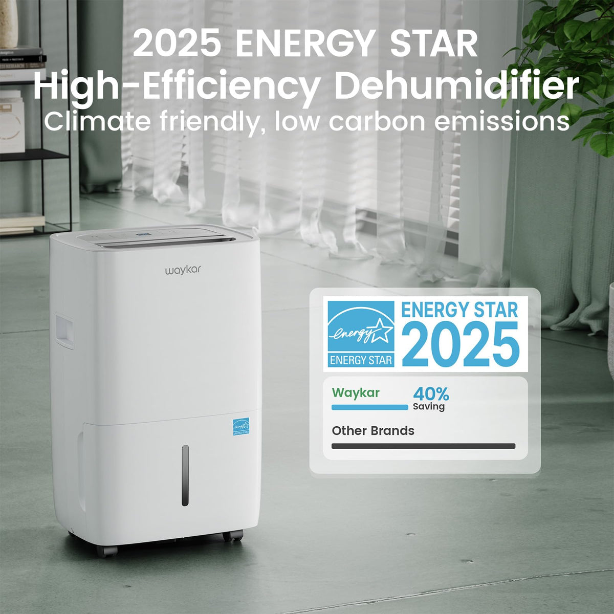 WAYKAR 80 Pints Energy Star Dehumidifier for Large Rooms
