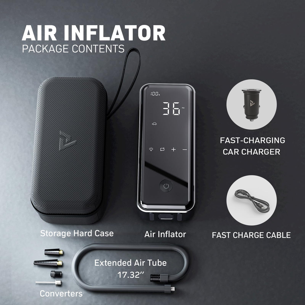 DENVIX MotorX Portable Air Compressor - Fast Tire Inflator
