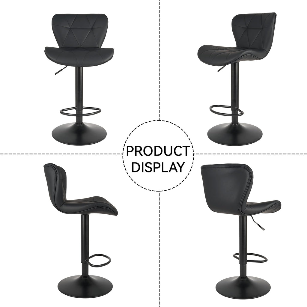 NALUPATIO Modern Bar Stools Set of 2 - Adjustable Faux Leather