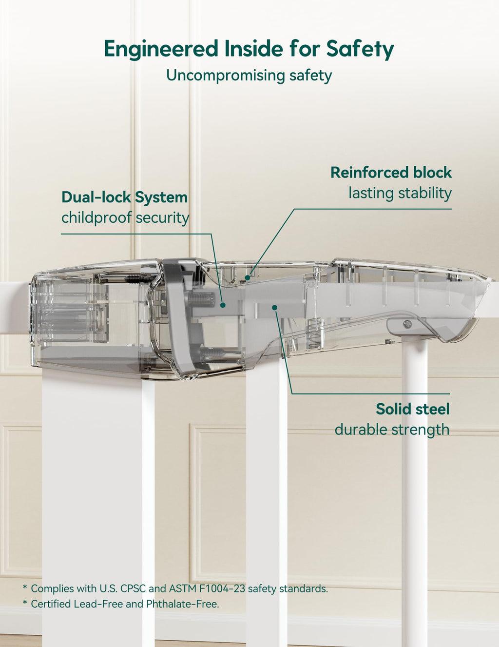 BABELIO Extra Wide Baby/Dog Gate, Metal Pressure Mounted