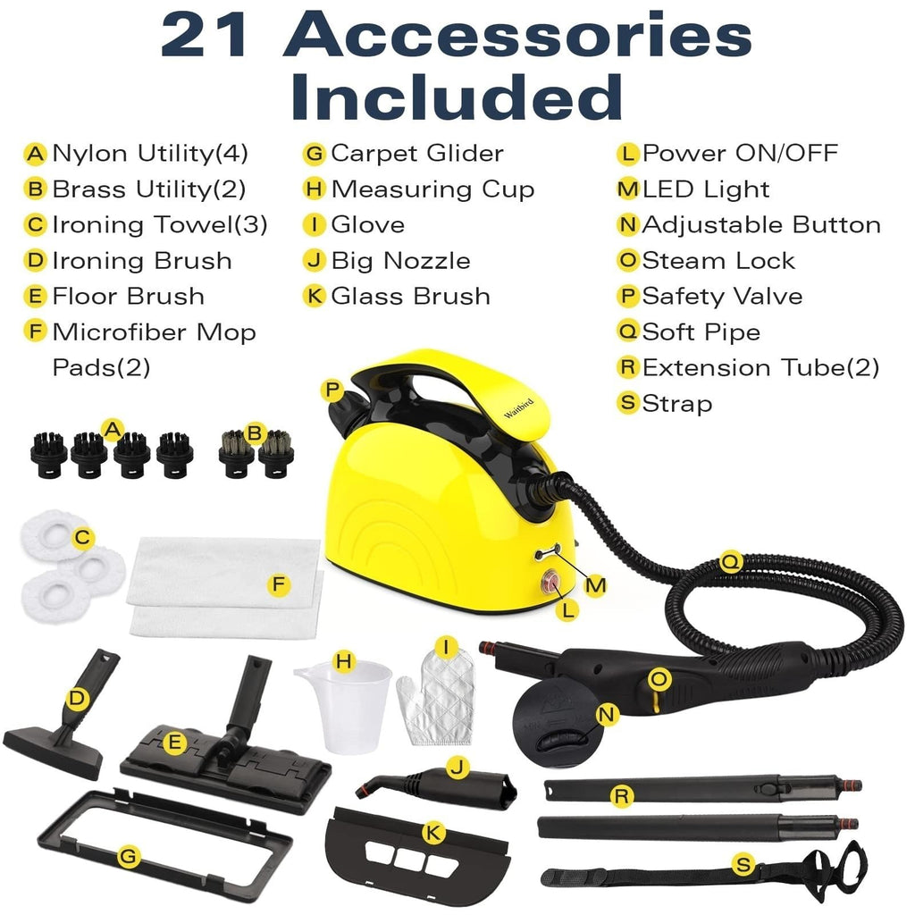 WAITBIRD Handheld Steam Cleaner with 21 Accessories, 248°F